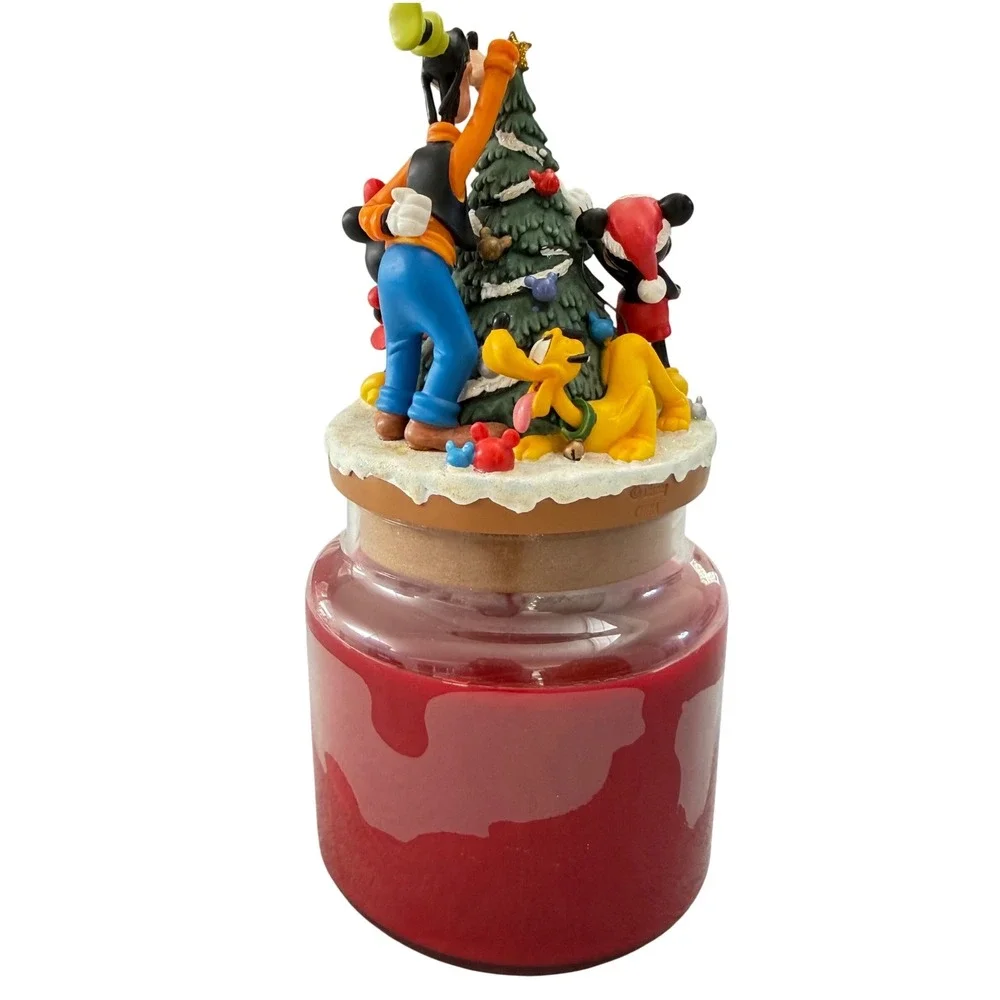 Vintage Disneyland Resort Holiday Candle Jar Disney Mickey Goofy‎ Damaged